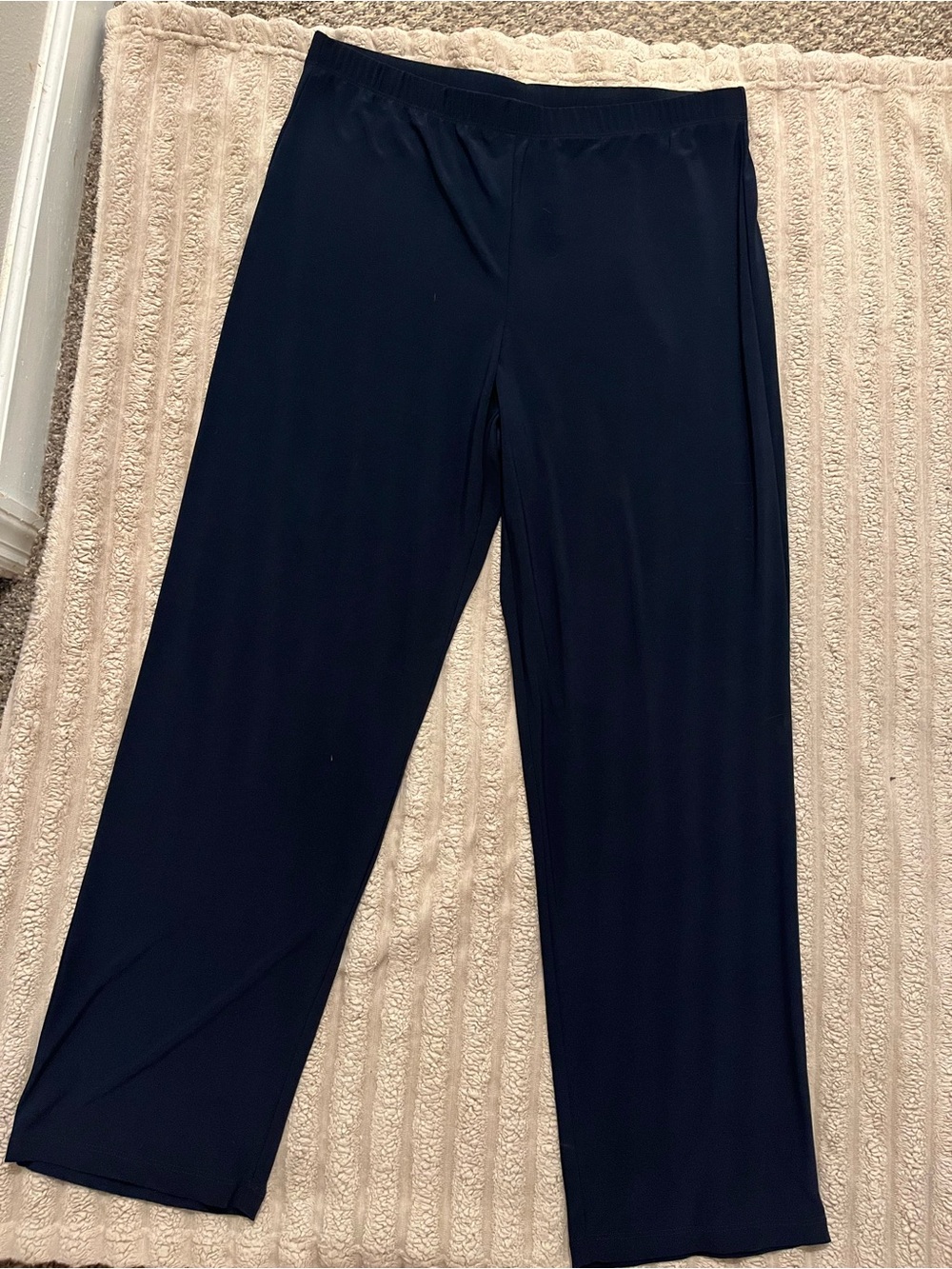 Women's Navy Wide-Leg Pull-On Pants